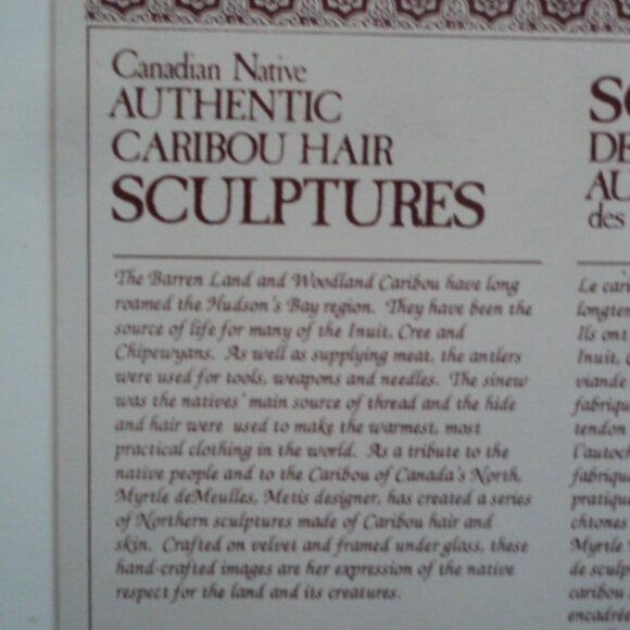 Canadian Native Authentic Caribou Hair Sculpture picture~10 x 12 - Picture 5 of 7